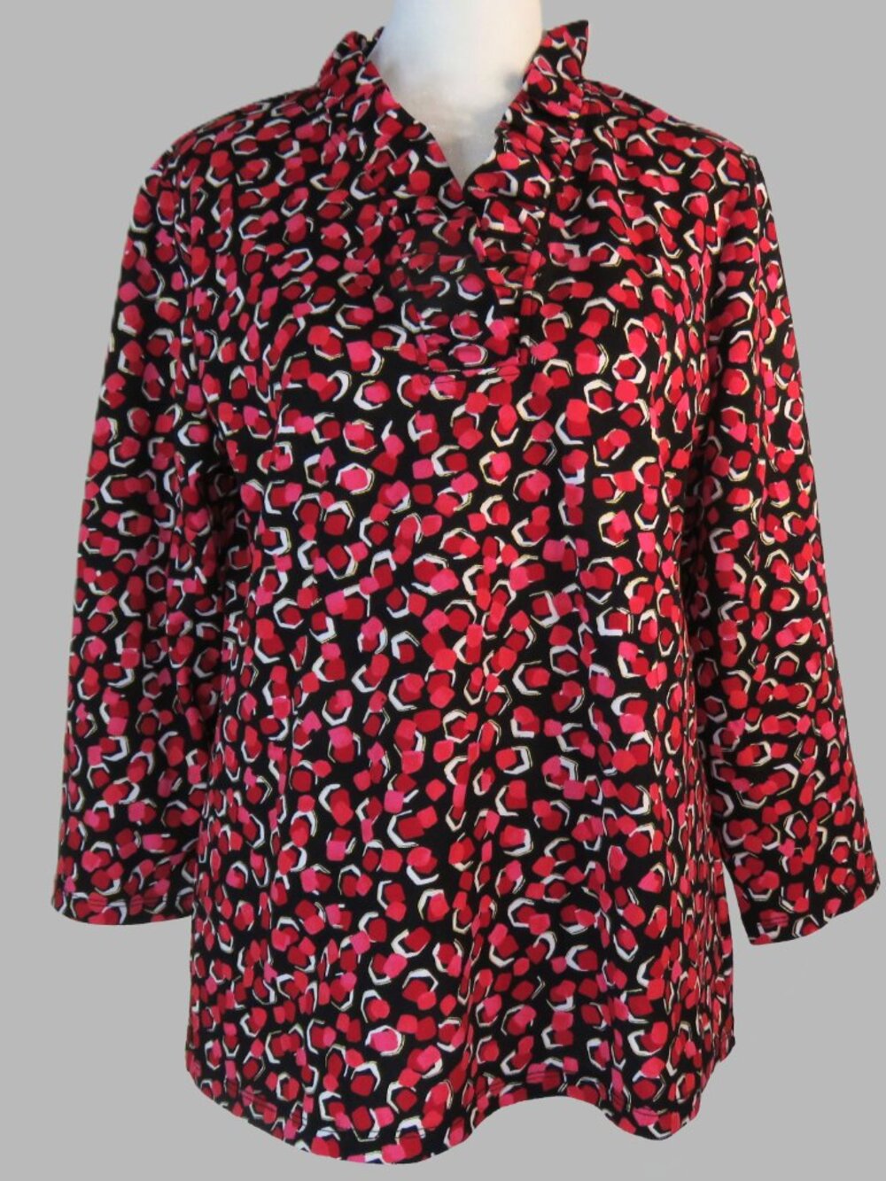 Pappagallo Women's Multicolor 3/4-Sleeve Pullover Top Size M (C1885) - Picture 2 of 7